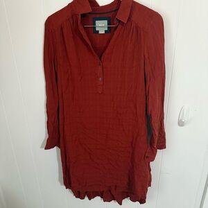 Maeve Long Sleeve Dress in Rust Red